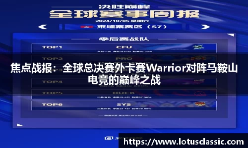 焦点战报：全球总决赛外卡赛Warrior对阵马鞍山电竞的巅峰之战